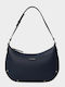 Leder Damen Schultertasche Blau