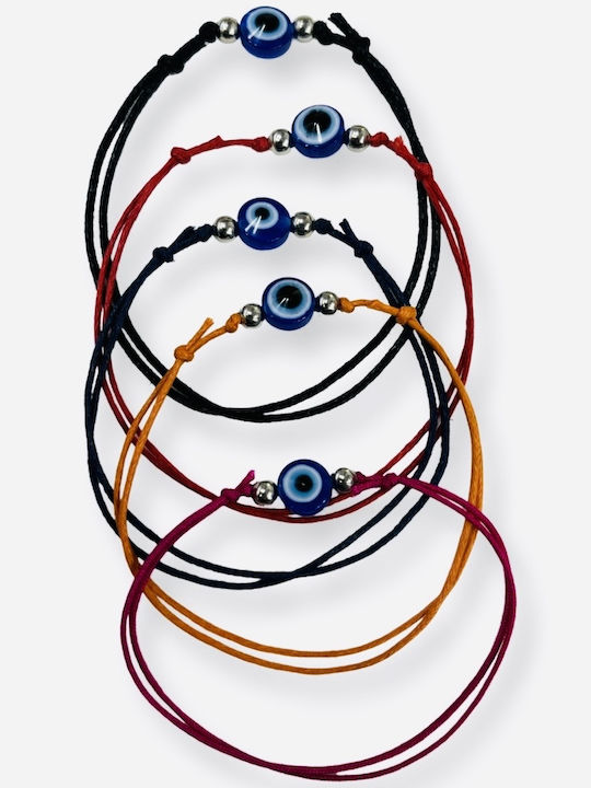 Women's Bracelet Set with Eye Design Made of Cord