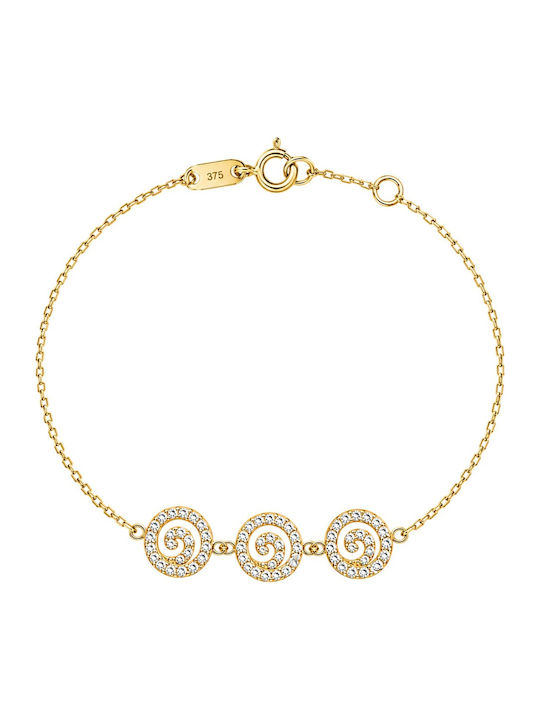 Prince Silvero Damen Armband Kette Aus Gold 9K Mit Zirkon