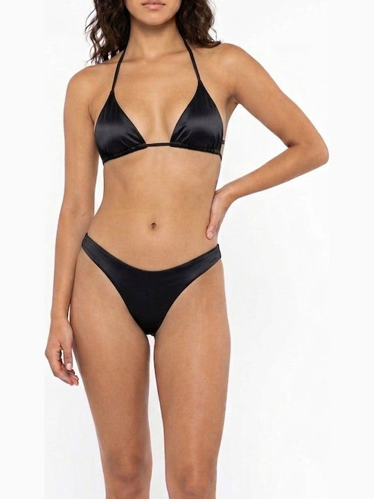 Set Bikini Dreieck mit Abnehmbarer Verstärkung & String Schwarz