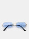Luigi Unisex Sunglasses with Blue Metallic Frame and Blue Lens 4842506