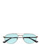 JohNocera Unisex Sunglasses With Gold Metallic Frame And Light Blue Lens Jn-kilo-c04