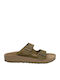 Leather Men's Sandals In Beige Colour