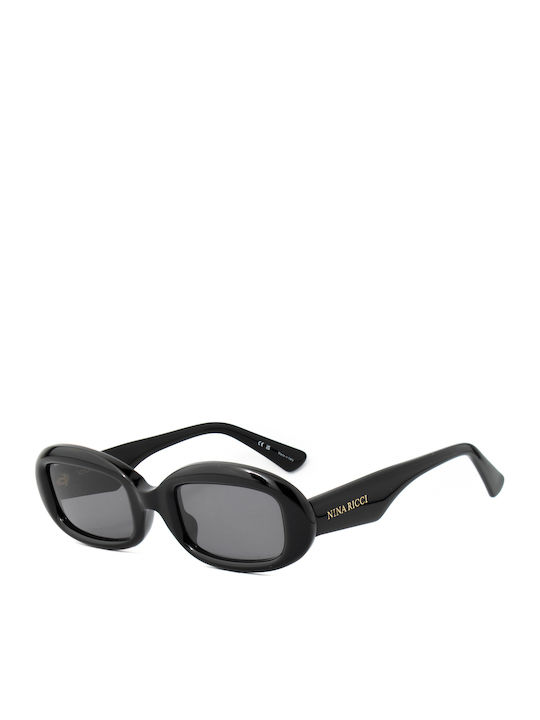 Nina Ricci Women Sunglasses With Black Horn-Rimmed Frame And Black Lens