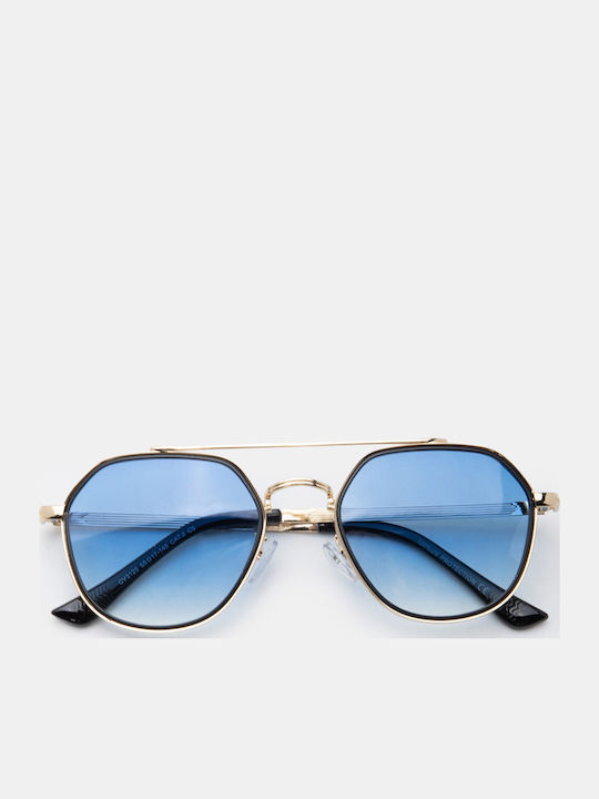 Luigi Unisex Sunglasses with Light Blue Metallic Frame and Light Blue Lens 4869630