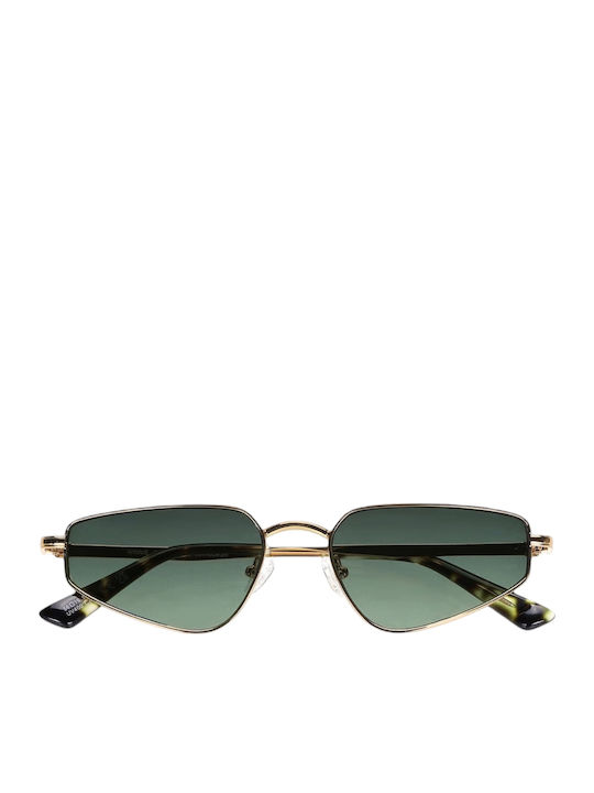 JohNocera Unisex Sunglasses With Gold Metallic Frame And Green Lens JN-winnie-c01