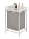 Relaxdays Wäschekorb Metallisch 65lt 72x50x33cm Weiß