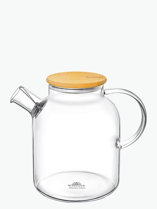 Wilmax Чайник с Филтър Стъклен Прозрачен 1600ml