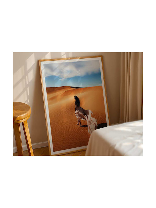 Poster Desert Scenery Pst2598 40cm X 50cm Premium Black Wooden Frame