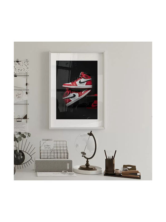 Poster Chicago Sneakers Snk153 40cm X 50cm Premium Black Wooden Frame