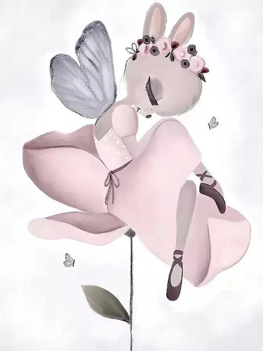 Kids Wall Art Fairy with Black Wooden Frame 40x50cm