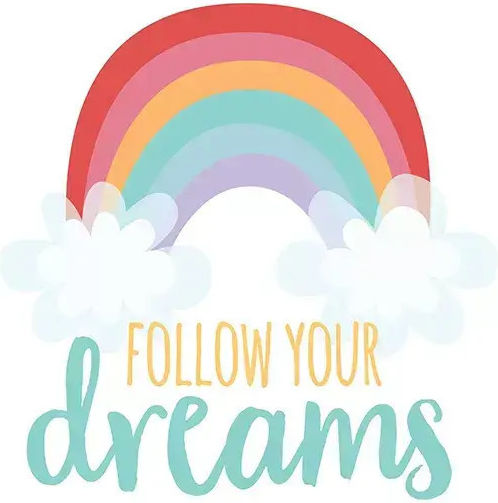 Παιδικό Κάδρο Ουράνιο Τόξο Follow Your Dreams 40x50εκ.