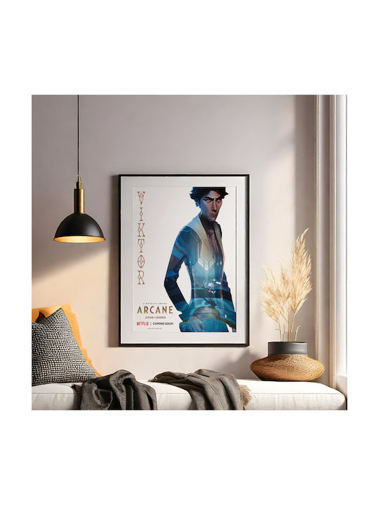 Gaming Poster Arcane League Legends Viktor Gm2397 40cm X 50cm Premium Black Wooden Frame