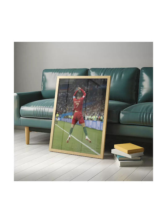 Poster Cristiano Ronaldo Sc040 40cm X 50cm Premium Black Wooden Frame