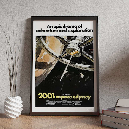 Poster 2001 A Space Odyssey Mv237 40cm X 50cm Premium Black Wooden Frame