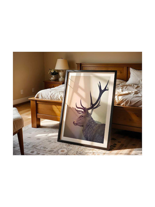 Poster Reindeer Pst25109 40cm X 50cm Premium Μαύρο Ξύλινο Κάδρο