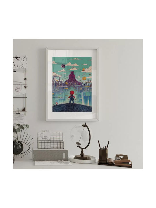 Gaming Poster 3d Mario Gm176 40cm X 50cm Premium Μαύρο Ξύλινο Κάδρο