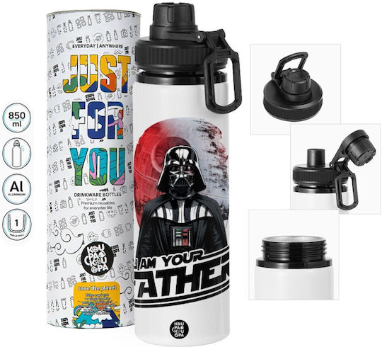 Koupakoupa Star Wars Kids Water Bottle Made of Aluminium with Screw-On Non Spill Cap Multicolour 850ml