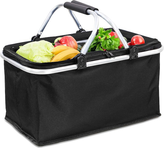 Coș De Picnic Siyuan Pentru Plajă Izolat Pliabil 48x28x22 Cm Cadru Din Aluminiu Culoare Neagră Rezistent La Apă