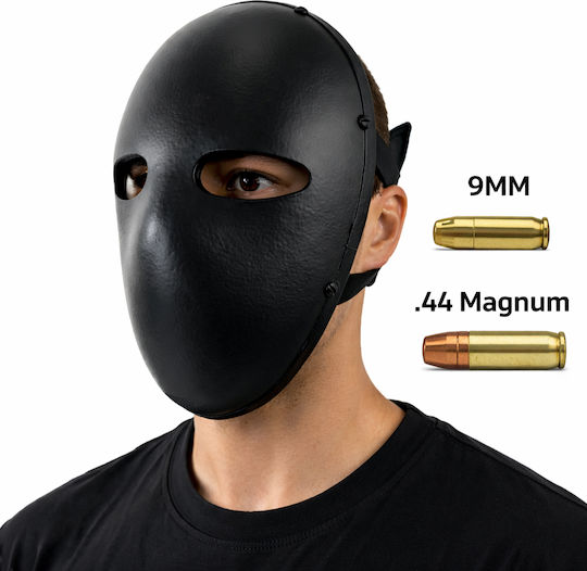 Ballistic Protective Mask Nij Iiia Aramid Kevlar Resistant To 9mm 44 Magnum Adjustable Fixing System Black