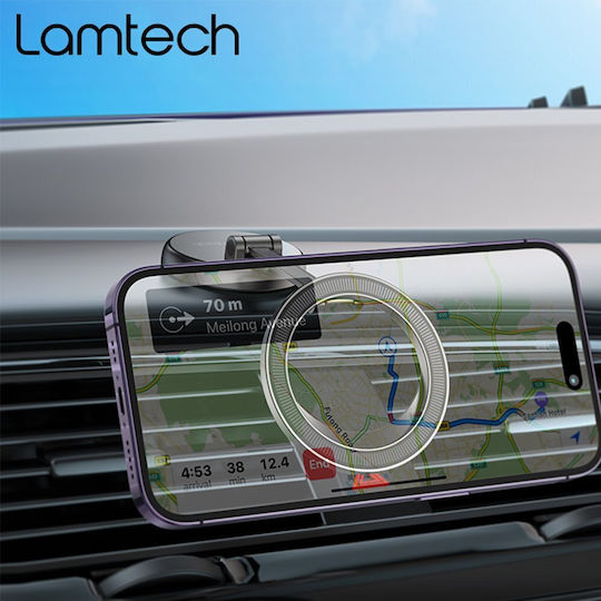 Lamtech Стойка За Телефон За Кола 4.5" - 7" С Магнит Черна