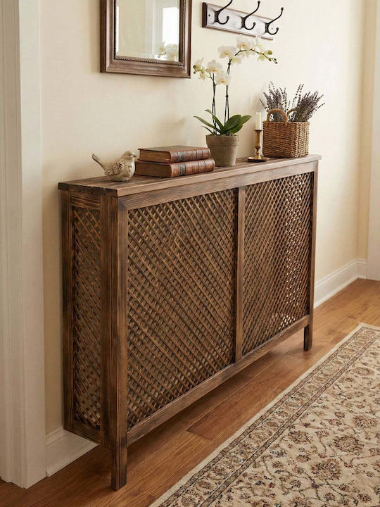 SteweHome Radiator Cover Made of Solid Wood Brown 96x18x77cm