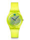 Swatch Men's Battery Watch with Yellow Rubber Strap