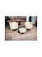 Living Room Furniture Set 2 Armchairs & Stool