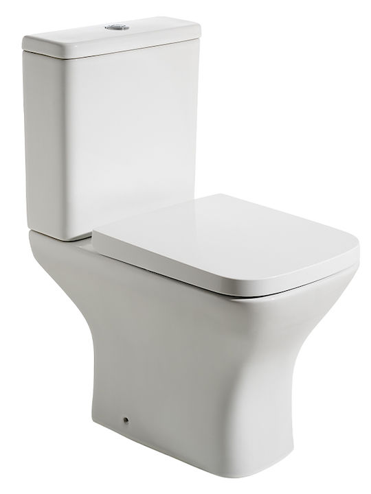 Tema Aqualuxe Boden-WC mit Spülung mit Deckel Sanftes Schließen Weiß Tema Aqualuxe Boden-WC mit Spülung mit Deckel Sanftes Schließen Weiß