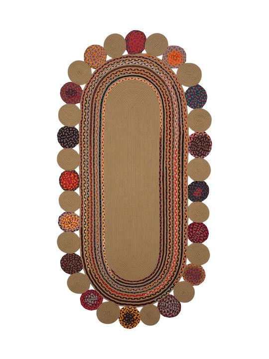 SteweHome Rectangular Summer Wicker Coral Rug 100x150cm