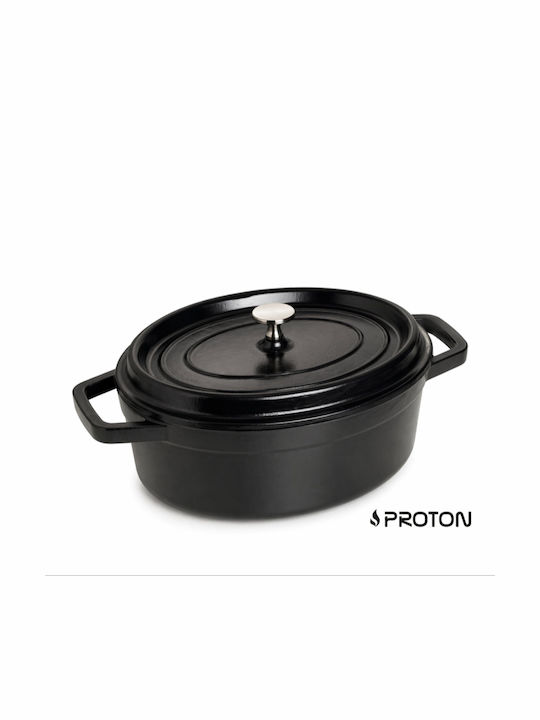 Proton Oval Gusseisen Niederländische Ofen 33x26,7cm 6lt