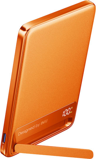 Iniu MagPro Slim MagSafe Power Bank 5000mAh 15W με Θύρα USB-C Πορτοκαλί