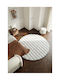 SteweHome Non-Slip Round White Rug Φ100cm