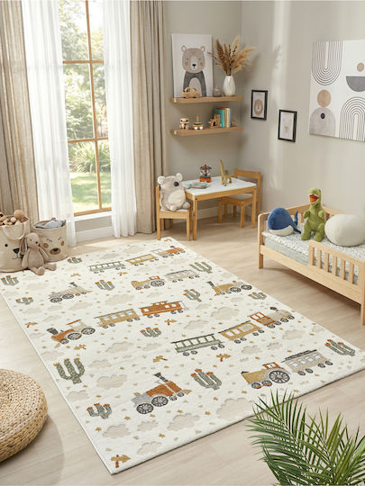 SteweHome Παιδικό Χαλί Κίτρινο 80x250cm Πάχους 60mm