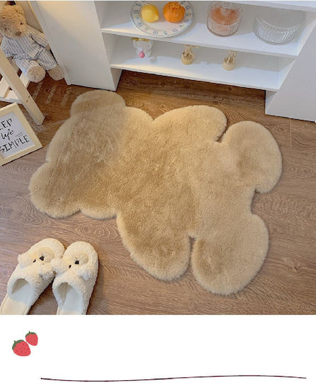 SteweHome Kids Rug Beige Round with Diameter 60cm Thickness 60mm