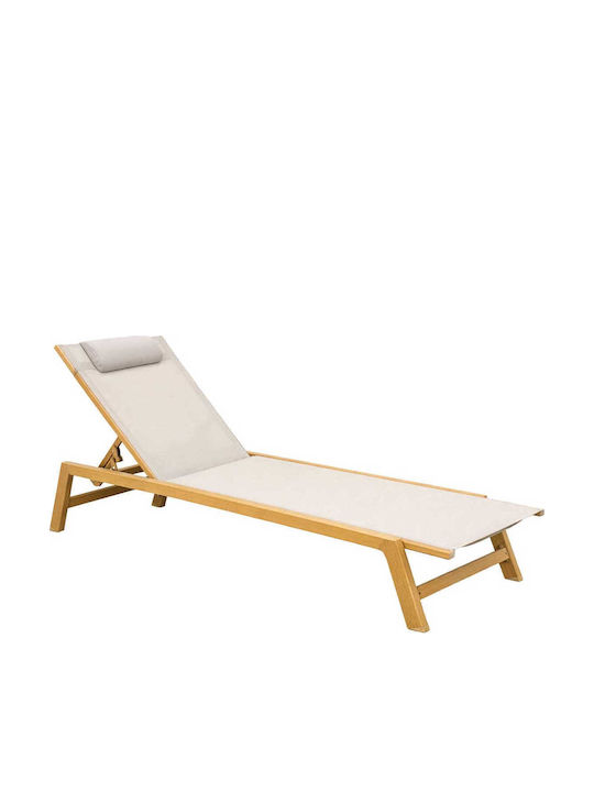 Ξαπλώστρα Αλουμινίου με Μαξιλάρι Μπεζ 188x60x30εκ.