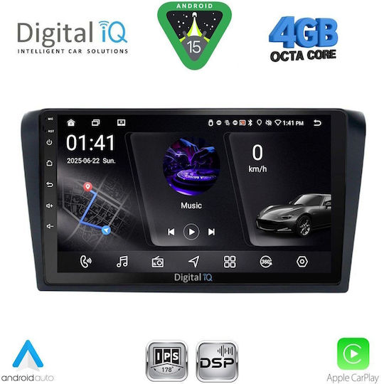 Digital IQ Car Audio System for Mazda 3 2003-2008 with Clima (Bluetooth/USB/WiFi/GPS/Apple CarPlay/Android Auto) with 9" Touch Screen