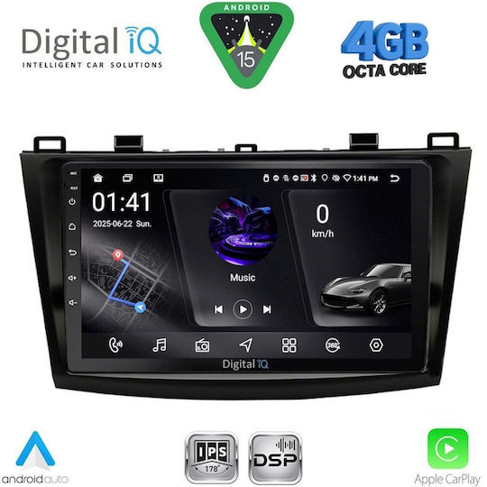 Digital IQ Car Audio System for Mazda 3 2009-2014 (Bluetooth/USB/WiFi/GPS/Apple CarPlay/Android Auto) with 9" Touch Screen