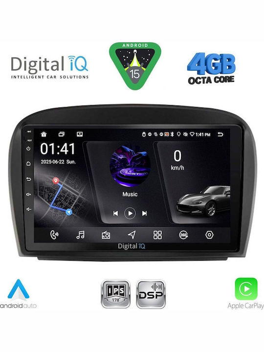 Digital IQ Car Audio System for Mercedes-Benz SL 2006-2012 Bluetooth USB WiFi GPS Apple CarPlay Android Auto with 9" Touch Screen