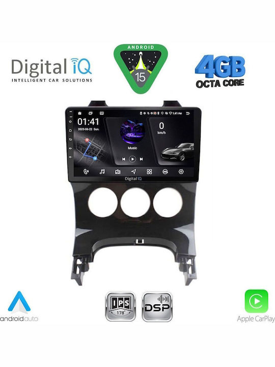 Digital IQ Car Audio System for Peugeot 3008 2008-2016 with A/C Bluetooth USB WiFi GPS Apple CarPlay Android Auto with 9" Touch Screen