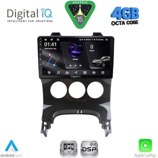 Digital IQ Ηχοσύστημα Αυτοκινήτου για Peugeot 3008 2008-2016 με A/C (Bluetooth/USB/WiFi/GPS/Apple-Carplay/Android-Auto) με Οθόνη Αφής 9"