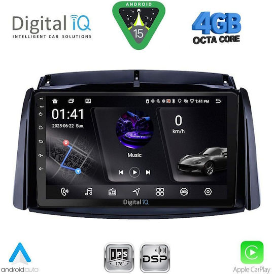 Digital IQ Ηχοσύστημα Αυτοκινήτου για Renault Koleos 2006-2016 (Bluetooth/USB/WiFi/GPS/Apple-Carplay/Android-Auto) με Οθόνη Αφής 9"