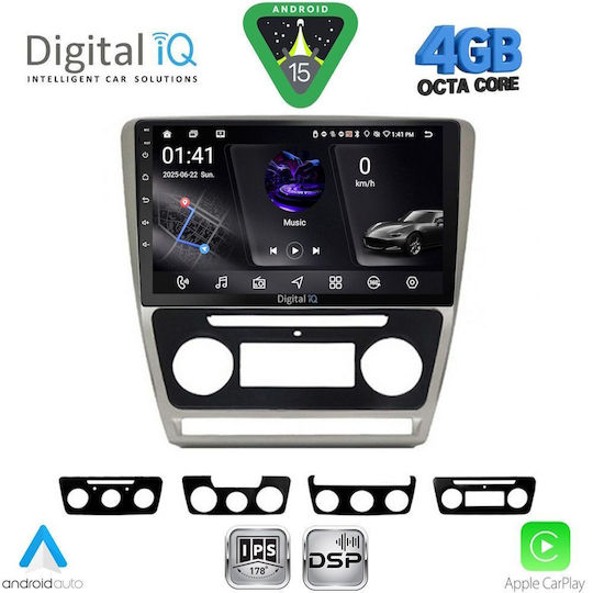 Digital IQ Car Audio System for Skoda Octavia 2005-2012 with Clima Bluetooth USB WiFi GPS Apple CarPlay Android Auto with 10" Touch Screen
