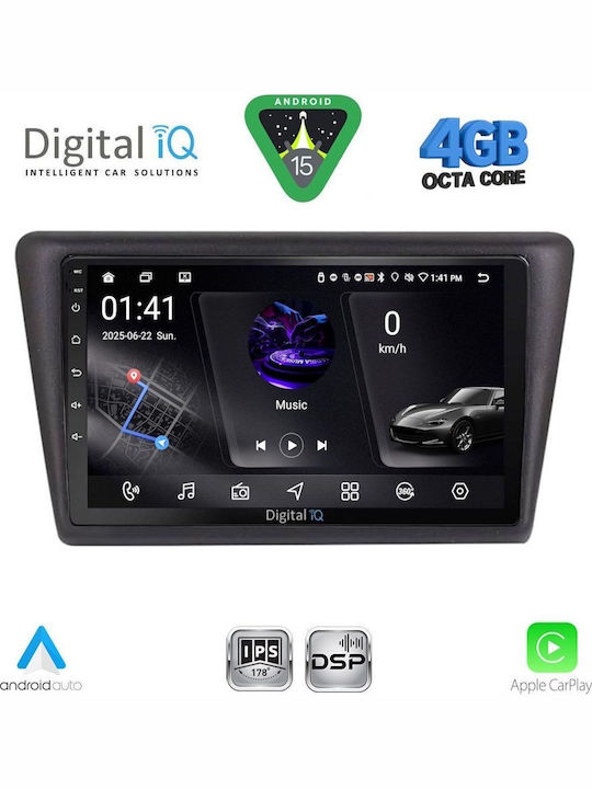 Digital IQ Car Audio System for Skoda Rapid 2014-2019 with Clima (Bluetooth/USB/WiFi/GPS/Apple CarPlay/Android Auto) with 9" Touch Screen