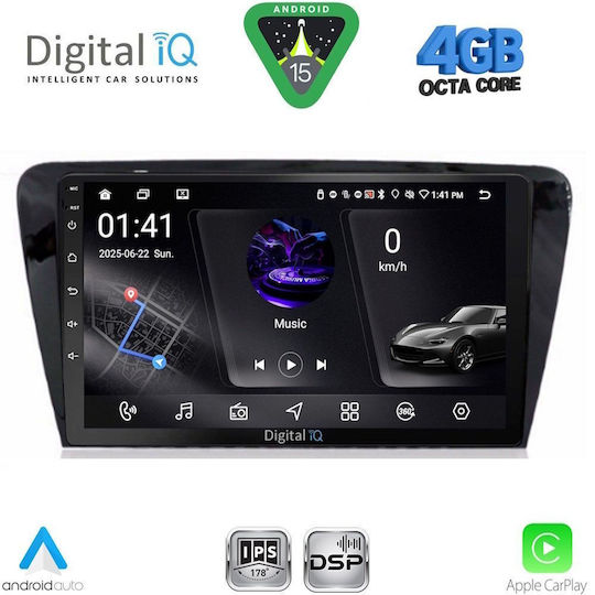 Digital IQ Car Audio System for Skoda Octavia 2013-2021 with Clima Bluetooth USB WiFi GPS Apple CarPlay Android Auto with 10" Touch Screen