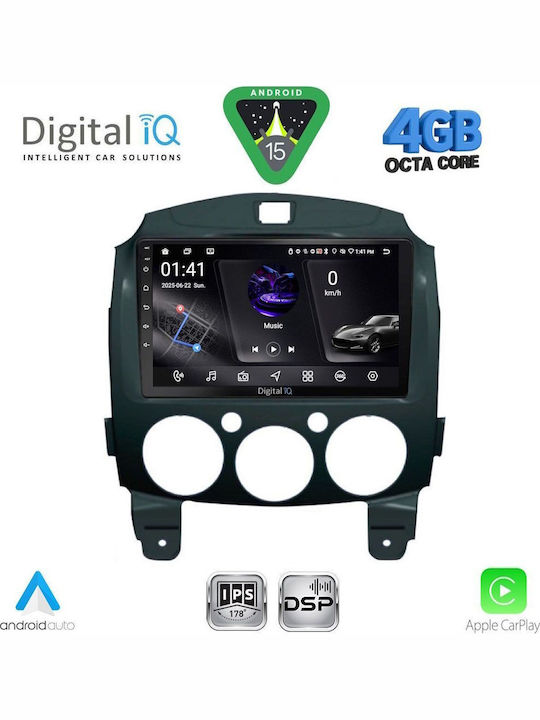 Digital IQ Car Audio System for Mazda 2 2007-2014 Bluetooth USB WiFi GPS Apple CarPlay Android Auto with 9" Touch Screen