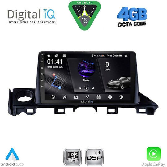 Digital IQ Car Audio System for Mazda 6 2017-2020 Bluetooth USB WiFi GPS Apple CarPlay Android Auto with 9" Touch Screen