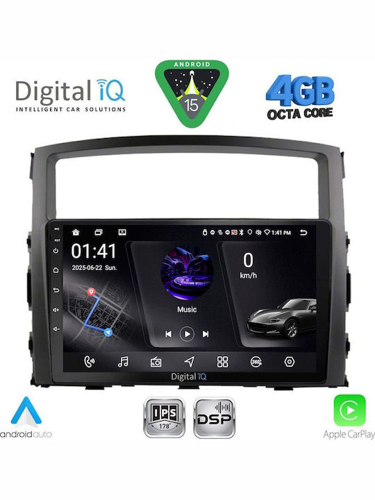 Digital IQ Car Audio System for Mitsubishi Pajero 2006-2013 Bluetooth USB WiFi GPS Apple CarPlay Android Auto with 9" Touch Screen
