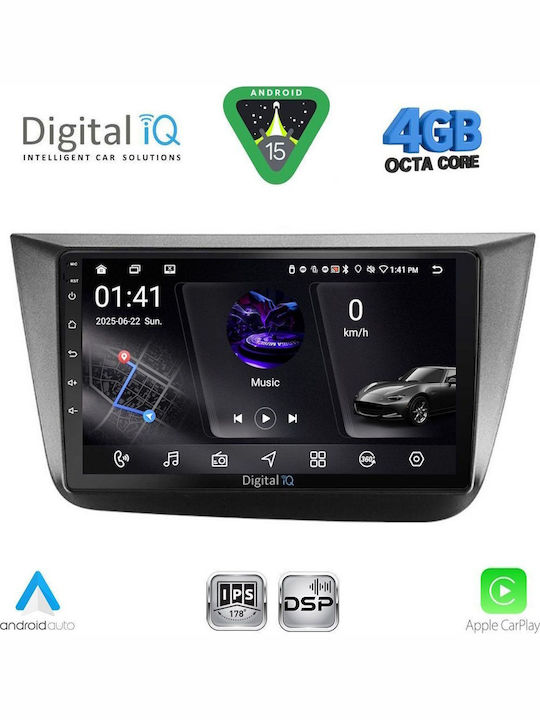Digital IQ Car Audio System for Seat Altea 2004-2015 with Clima Bluetooth USB WiFi GPS Apple CarPlay Android Auto with 9" Touch Screen
