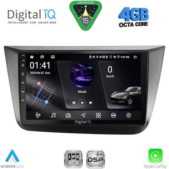 Digital IQ Car Audio System for Seat Altea 2004-2015 with Clima Bluetooth USB WiFi GPS Apple CarPlay Android Auto with 9" Touch Screen